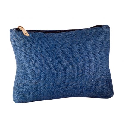 Blue hemp ladies purse, available for wholesale purchase.