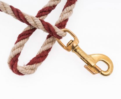 Hemp rope dog leash (red and natural color)